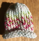 Chapeau d'hiver nouveau-né bébé - fait main - bonnet tricoté - mode - blanc rose vert - rayures - États-Unis