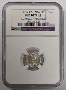 1912 Canada 5c NGC Unc Details - Picture 1 of 5