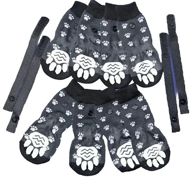 2 juegos de calcetines antideslizantes para perro interior dedo del pie agarre ajustable pata de perro Foto 1 de 2