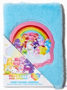Hello Kitty X Care Bears Fuzzy Plush Journal Diary NEW Sanrio Licensed AUTHENTIC - Picture 1 of 7