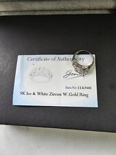 9ct White Gold Ring Size Q 1/2 (AU8010) Gems TV Ice & White Zircon