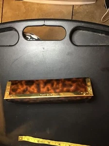 Tory Burch Sunglasses Eyeglasses Case Tortoise Animal Print Gold Metal Accent - Picture 1 of 7