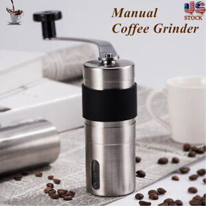 Home Portable Manual Coffee Grinder Stainless Steel with Ceramic Burr Bean Mill
