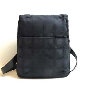 CHANEL New Line Shoulder Bag Pochette Black Women's Canvas