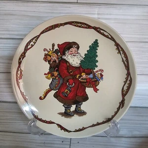 Kris Kringle Santa Claus Christmas Plate Ceramic Tree Gifts Potpourri Press 1991 - Picture 1 of 13