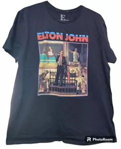 Elton John Black T-Shirt Size XL Officially Licensed Band Retro Pop Rock - Picture 1 of 4