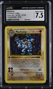 CGC 7.5 Machamp 1999 Base Set 1st Edition 8/102 Shadowless Holo Pokemon Card psa - Picture 1 of 2