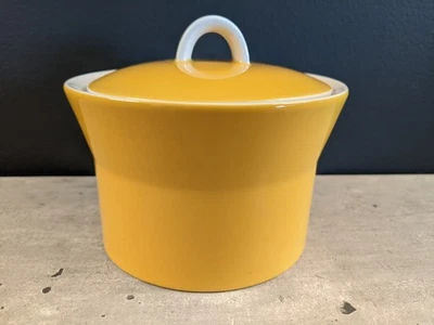 MIKASA DUPLEX BEN SEIBEL CUENCO DE AZÚCAR CON TAPA AMARILLO Y BLANCO de colección mediados de siglo Foto 1 de 4