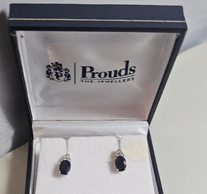 Classic Stud Earrings Sterling Silver and Cubic Zirconia 10mm Stones 925 Boxed - Picture 1 of 10