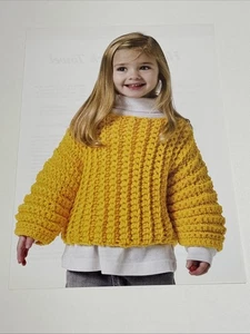 Maglione Sunshine T Top taglia bambino modello uncinetto pagina da libro - Foto 1 di 4