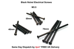 Tornillos Eléctricos Negro Níquel M3.5mmx 40mm/ 50mm/ 75mm Enchufes Fijaciones - Imagen 1 de 11