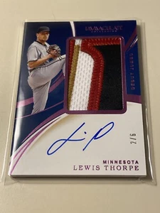 2020 Immaculate Lewis Thorpe Debut Jumbo FOTL Jersey/Auto 2/6 4 CLR Twins - Picture 1 of 2