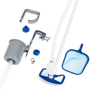 Bestway Pool Reinigungsset Bodensauger Kescher Teleskopstange Oberflächenskimmer - Bild 1 von 8
