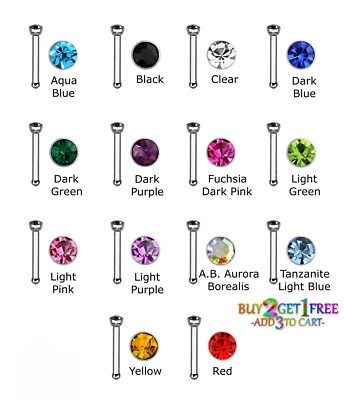 20G MEZCLA NARIZ HUESO 316L Quirúrgico Acero Inoxidable Circonita cúbica Anillo Labio Oreja Piercing 1161 Foto 1 de 4