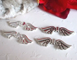 Ala de ángel XL perlas de metal alas de ángel espaciador plata 44 mm selección - Imagen 1 de 7