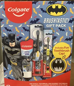 Colgate Kids Batman Toothbrush Set, One Batman Toothbrush, Kids Toothpaste, and - Picture 1 of 2