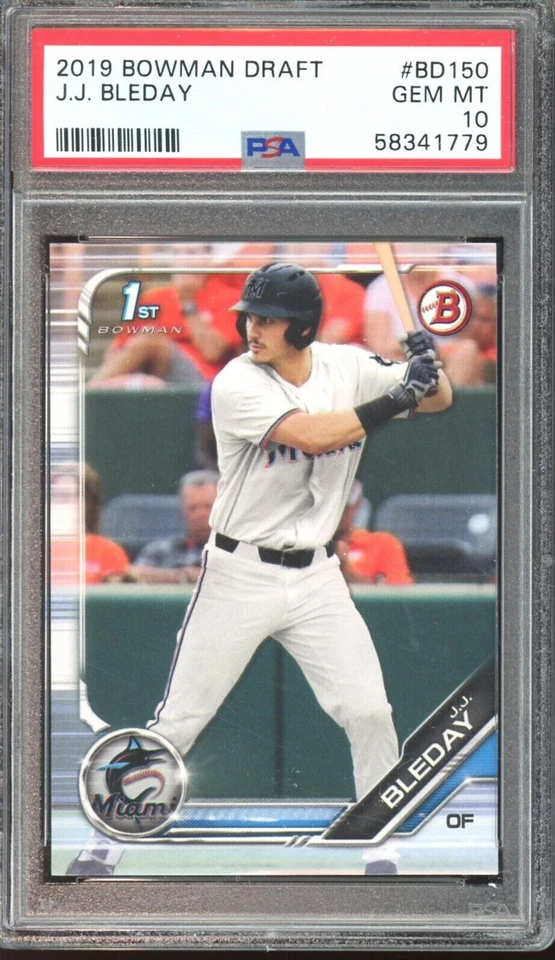 J.J. BLEDAY 2019 Bowman Draft 1ST BOWMAN RC #BD-150! PSA GEM MINT 10! INVEST NOW - Image 1 of 2