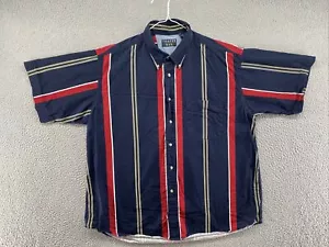 Vintage Trader Bay Short Sleeve Button Down Blue Striped Shirt in Men’s Size XL - Picture 1 of 11