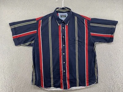 VTG 90s Trader Bay Short Sleeve Button Up Vertical Striped Shirt Men’s Size XL - Image 1 of 4