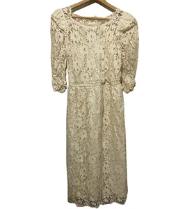 Vintage Carriage House Elfenbein Spitze Romantisch Viktorianisch Kleid Small  - Bild 1 von 11