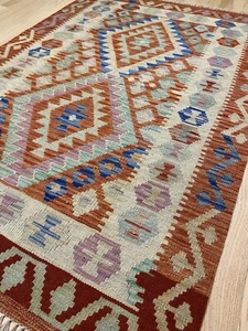 Vintage Tribal Veg dye Hand-Made Kilim Area Rug 3.3x4.9  - Picture 1 of 8
