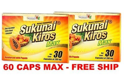 2 PACK Sukunai Kiros MAX 60 CAPS Original Con Mango Africano Bromelina- 60 DAY - Image 1 of 4
