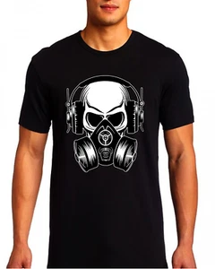 Totenkopf Gasmaske Audio Musikliebhaber TOLLE GRAFIK T-SHIRT - Bild 1 von 12