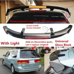 W/ Light Universal Fit For 2000-2004 Honda Odyssey Rear Window Roof Spoiler Wing