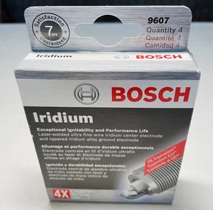 NEW Bosch Iridium Spark Plugs #9607 One Box Of 4 Cars Ignition - Bild 1 von 10