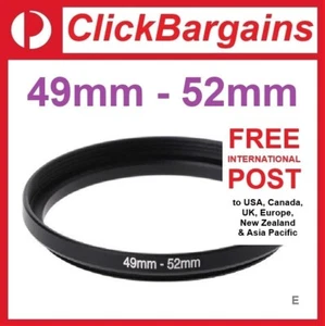 49mm to 52 mm Step Up Metal Camera Lens Filter Adapter Ring / Stepping 49-52mm - Foto 1 di 4