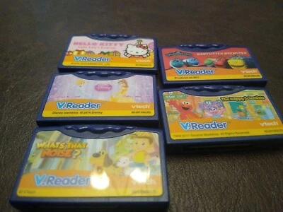 Lot of 5 vtech V.Reader Games -Helli Kitty, What's That Noise,Elmo - Image 1 of 4