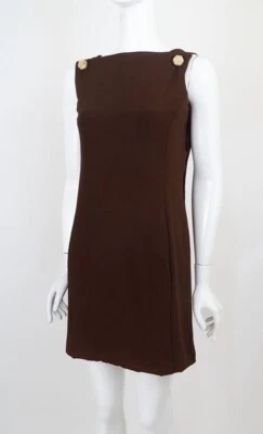 Vestido Mod Vintage Años 60 Teal Traina Seda Exquisito Sastrería y Diseño Foto 1 de 4