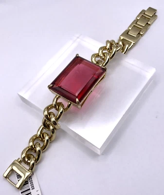 Pulsera de eslabones de cadena de cristal HEIDI DAUS "Hot Rocks" - Rosa -S/M - Nueva con etiquetas Foto 1 de 4