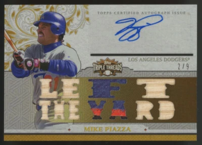 2014 Topps Triple Threads Mike Piazza Triple Relic Auto /9 #TTAR-MP3 - Image 1 of 2