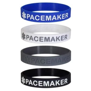 4 pulseras de silicona para adultos con marcapasos de alerta médica identificación - Imagen 1 de 10