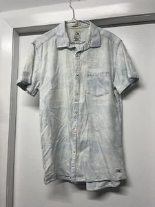 Camisa Quiksilver Talla Mediana Playa Surf Tema Abotonada Azul - Imagen 1 de 6