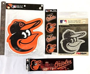 BALTIMORE ORIOLES MLB SET OF 4 STICKERS DECALS 10" DIE CUT THE QUAD ++ FREE SHIP - Picture 1 of 1