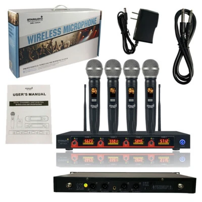 Wireless UHF Microphone DJ Handheld Karaoke Microphone System Studio Auddio Mics - Image 1 of 4