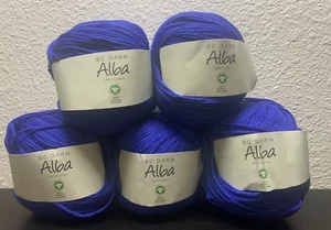(Lot of 5) BC Garn Alba Organic Cotton Yarn, 12 Deep Blue - Picture 1 of 4