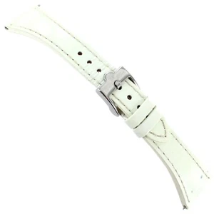 22mm Glam Rock Off White Patent Genuine Leather Swiss Made Unisex Band W/ Defect - Picture 1 of 3