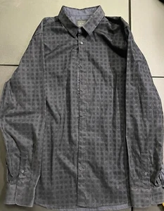 Armani Exchange Shirt Men’s XL Long Sleeve Button Up Down Large Black 56 - Picture 1 of 6