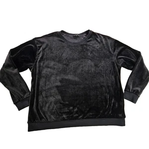 Banana Republic Women’s XL Black Velour Sweatshirt – Soft Stretch Crewneck - Picture 1 of 16