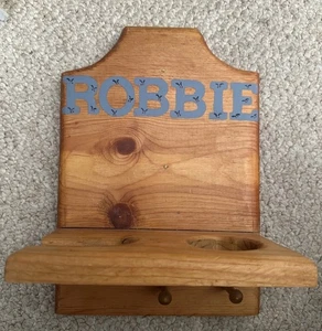 Kids BASEBALL Wall Display Rack for Ball, Bat, Glove, and Cap Solid Wood - Picture 1 of 8