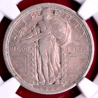 NGC VF-35! 1917 TYPE 1 STANDING LIBERTY QUARTER - Image 1 of 3