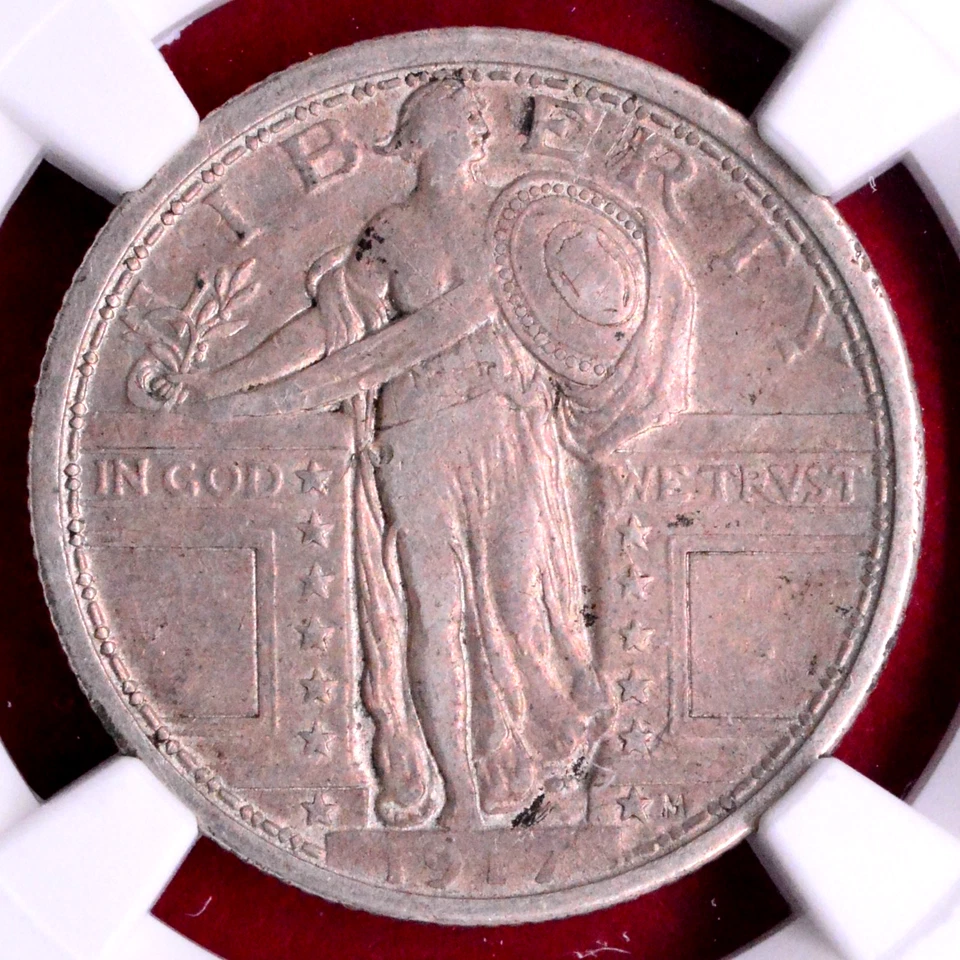 NGC VF-35! 1917 TYPE 1 STANDING LIBERTY QUARTER - Image 1 of 3