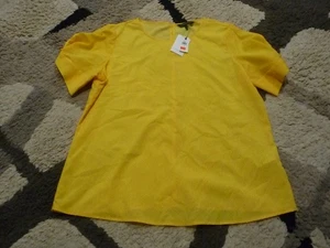 New Banana Republic Womens Short Sleeve Blouse Yellow Solid - Picture 1 of 3