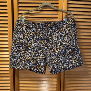 Gap Chino Stretchy Floral Blue Shorts 12 - Picture 1 of 4