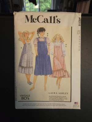 McCalls 8318 Vintage Retro  Dress Blouse Laura Ashley Pattern Misses Size 6-14 - Image 1 of 3