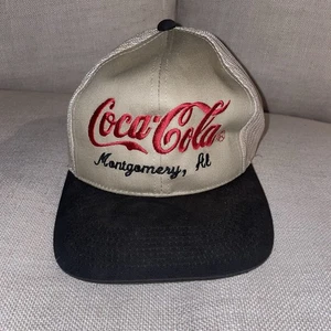 VINTAGE Coca-Cola Mütze Kappe Druckknopflasche Trucker rot Mesh bestickt Soda Y2K Logo - Bild 1 von 4
