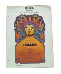 SHEET MUSIC  Follies  Stephen Sondheim 1971  Songbook  Vintage - Picture 1 of 2